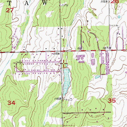 Topographic Map of Oknoname 23 Lake, OK