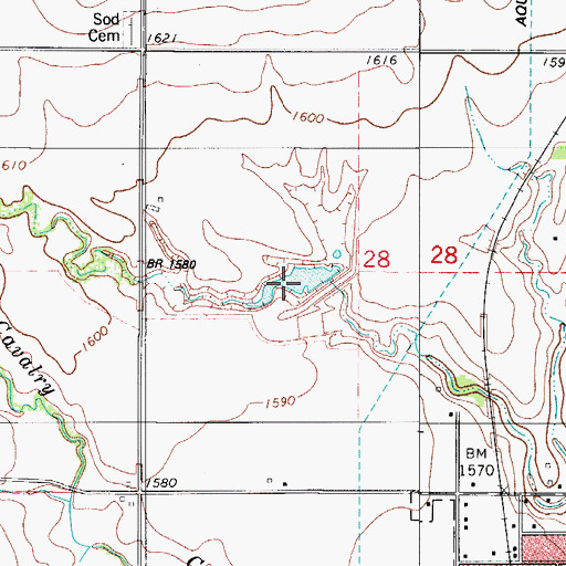Topographic Map of Cavalry Creek Watershed 24 Reservoir, OK