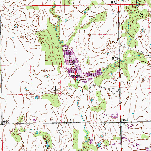 Topographic Map of Wildhorse Creek Site 56 Reservoir, OK