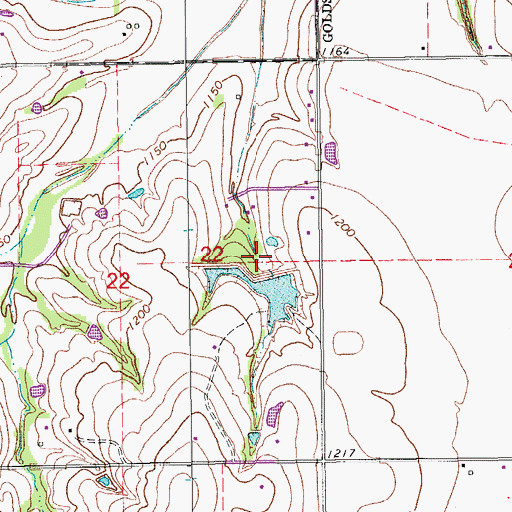 Topographic Map of Oknoname 087001 Dam, OK