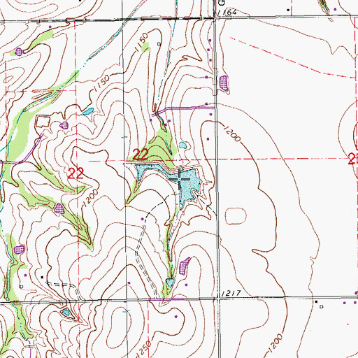 Topographic Map of Oknoname 087001 Reservoir, OK