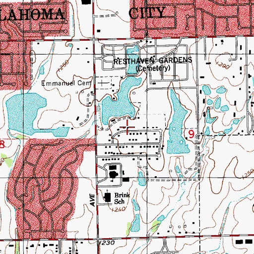 Topographic Map of Oknoname 02702 Dam, OK