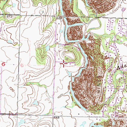 Topographic Map of Oknoname 143016 Dam, OK