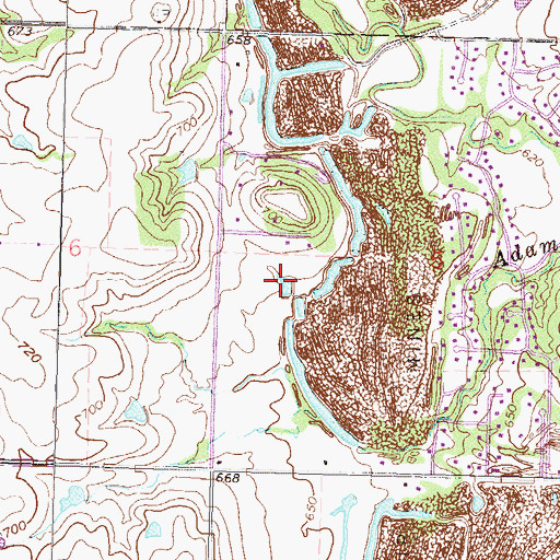 Topographic Map of Oknoname 143016 Reservoir, OK