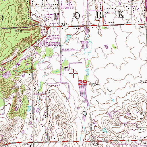 Topographic Map of Oknoname 143006 Dam, OK