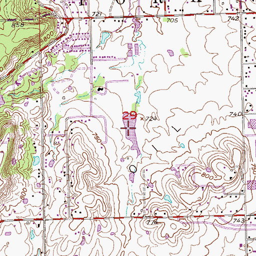 Topographic Map of Oknoname 143006 Reservoir, OK