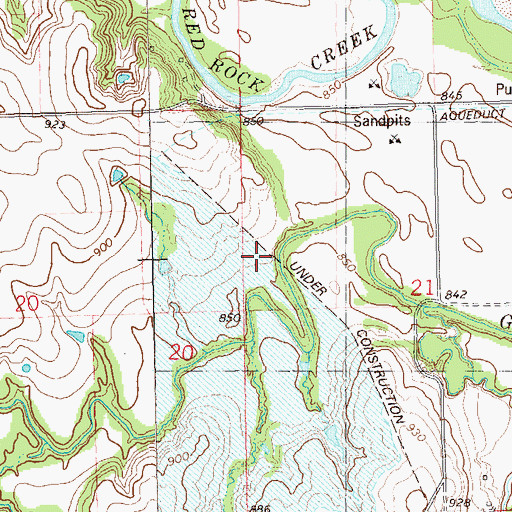 Topographic Map of Sooner Dam, OK