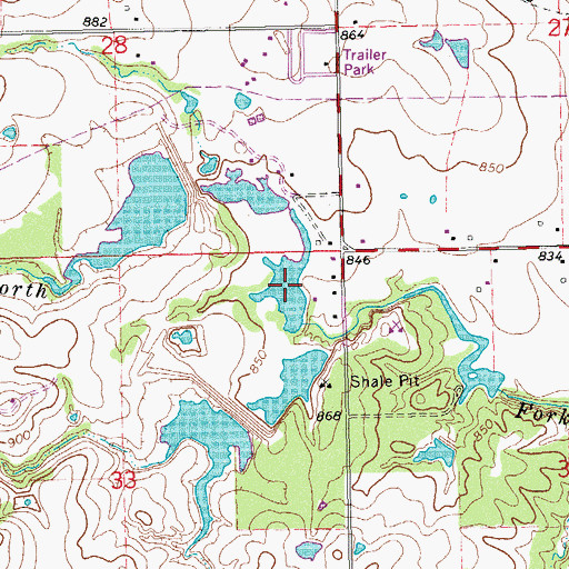 Topographic Map of Oknoname 123015 Dam, OK