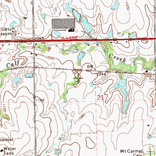 Topographic Map of Wills Lake, OK