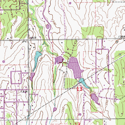 Topographic Map of Timberlake Dam, OK