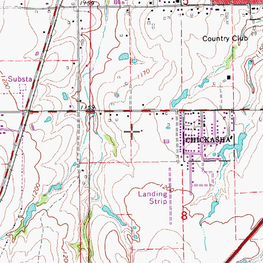 Topographic Map of Oknoname 051049 Reservoir, OK