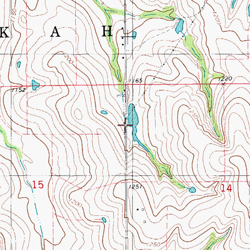 Topographic Map of Oknoname 051056 Dam, OK