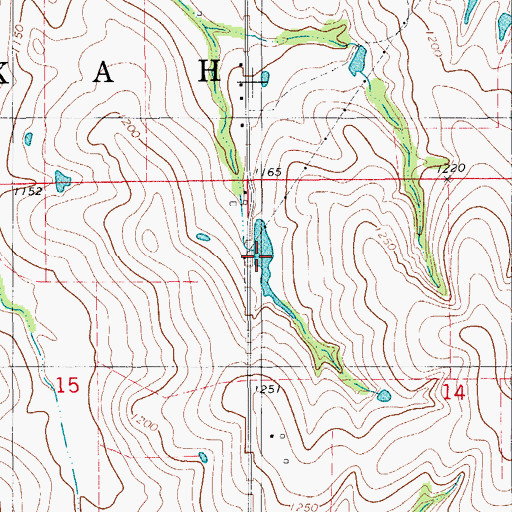 Topographic Map of Oknoname 051056 Reservoir, OK