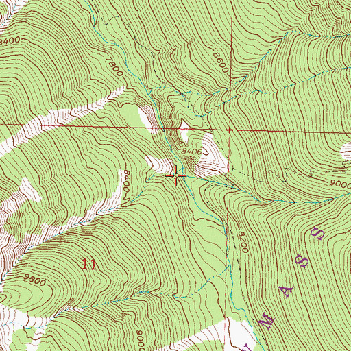 Topographic Map of Hell Roaring Creek, CO