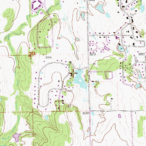 Topographic Map of Cedar Isle Lake Dam, OK