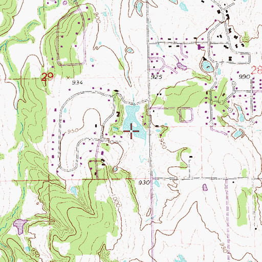 Topographic Map of Cedar Isle Lake, OK