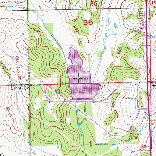Topographic Map of Salt Creek Site 1 Reservoir, OK