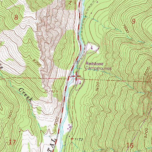 Topographic Map of Redstone Campground, CO