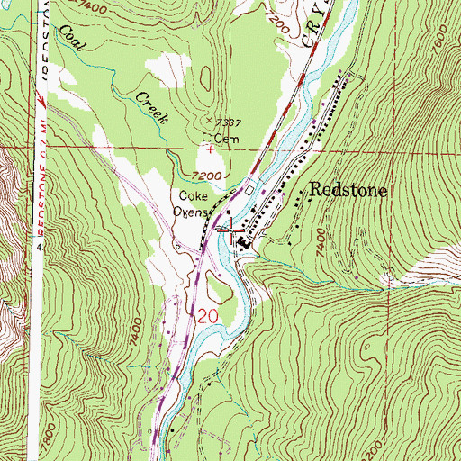 Topographic Map of Redstone, CO