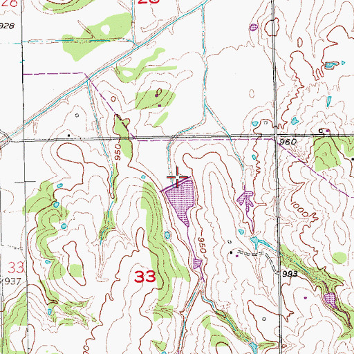 Topographic Map of Salt Creek Site 21 Dam, OK