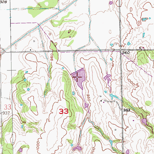 Topographic Map of Salt Creek Site 21 Reservoir, OK