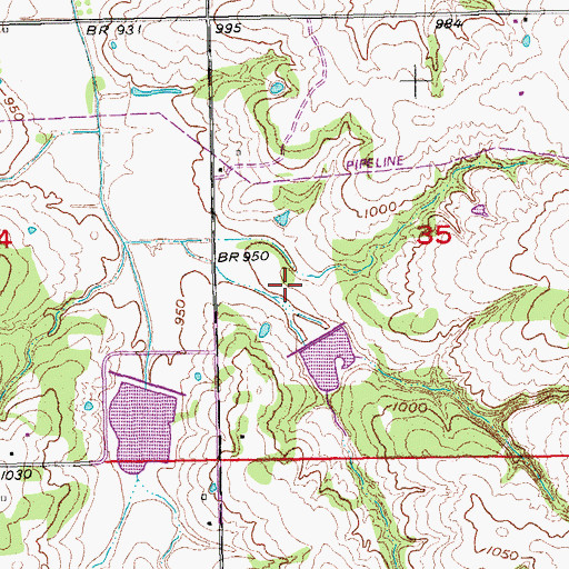 Topographic Map of Salt Creek Site 23 Reservoir, OK