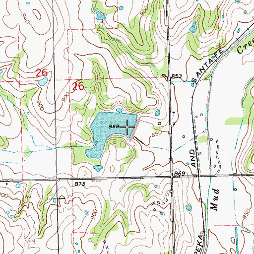 Topographic Map of Salt Creek Site 42 Dam, OK