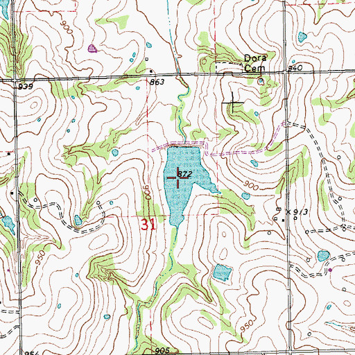 Topographic Map of Salt Creek Site 49 Reservoir, OK