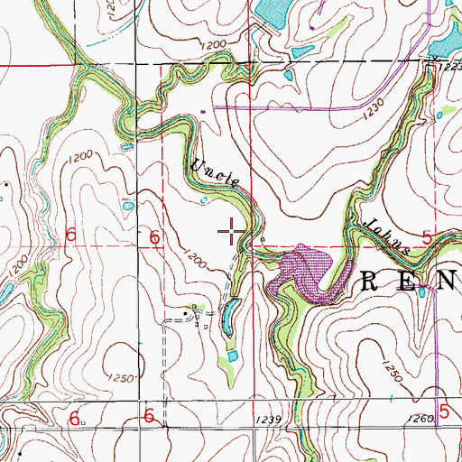 Topographic Map of Uncle John Creek Site 10 Dam, OK