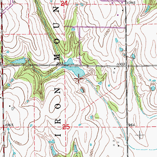 Topographic Map of Cottonwood Creek Site 2 Dam, OK