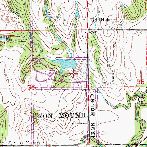 Topographic Map of Cottonwood Creek Site 3 Dam, OK