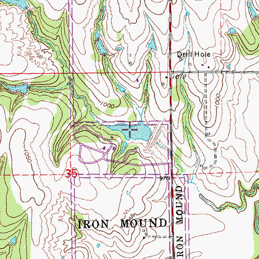 Topographic Map of Cottonwood Creek Site 3 Reservoir, OK