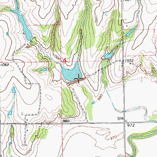 Topographic Map of Cottonwood Creek Site 5 Dam, OK
