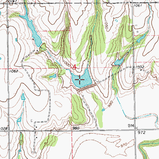 Topographic Map of Cottonwood Creek Site 5 Reservoir, OK