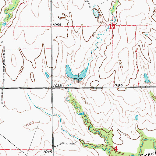 Topographic Map of Cottonwood Creek Site 8 Dam, OK