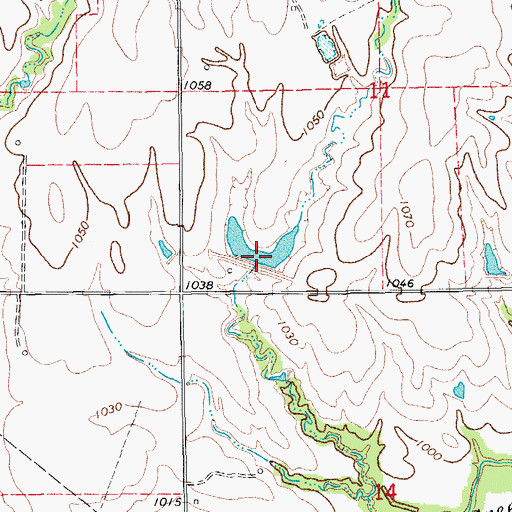 Topographic Map of Cottonwood Creek Site 8 Reservoir, OK