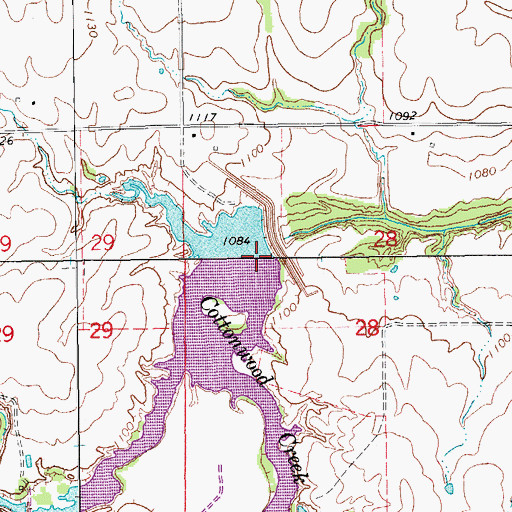 Topographic Map of Cottonwood Creek Site 15 Dam, OK
