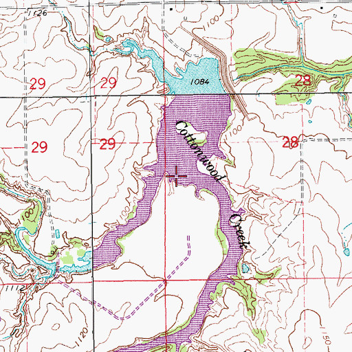 Topographic Map of Cottonwood Creek Site 15 Reservoir, OK