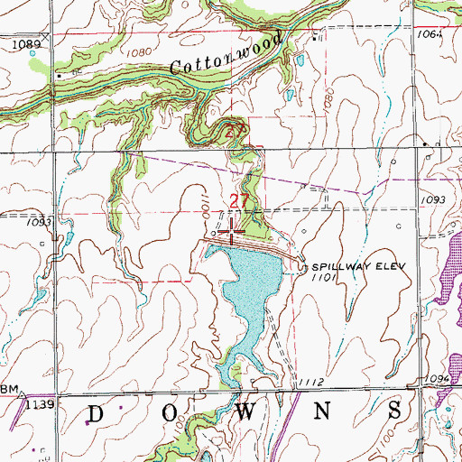 Topographic Map of Cottonwood Creek Site 18 Dam, OK
