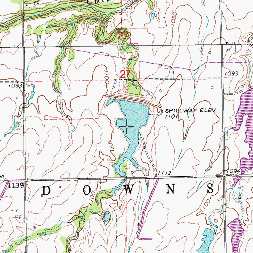 Topographic Map of Cottonwood Creek Site 18 Reservoir, OK