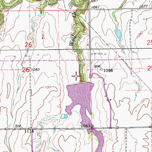 Topographic Map of Cottonwood Creek Site 20 Dam, OK