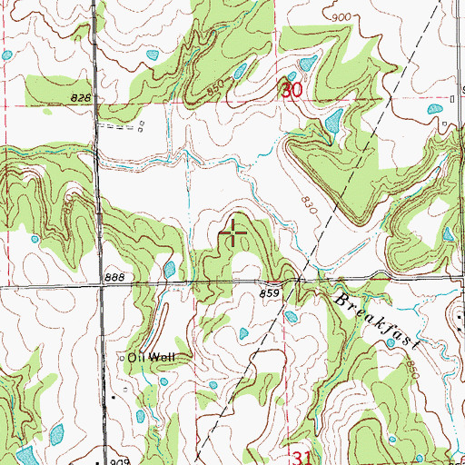 Topographic Map of Quapaw Creek Site 3 Dam, OK