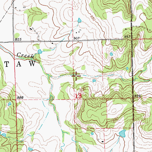 Topographic Map of Quapaw Creek Site 5c Dam, OK