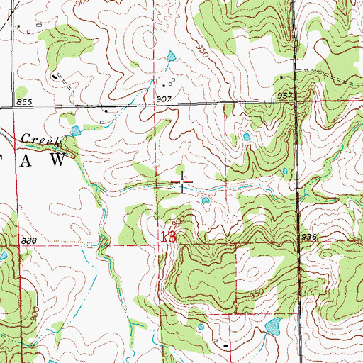 Topographic Map of Quapaw Creek Site 5c Reservoir, OK