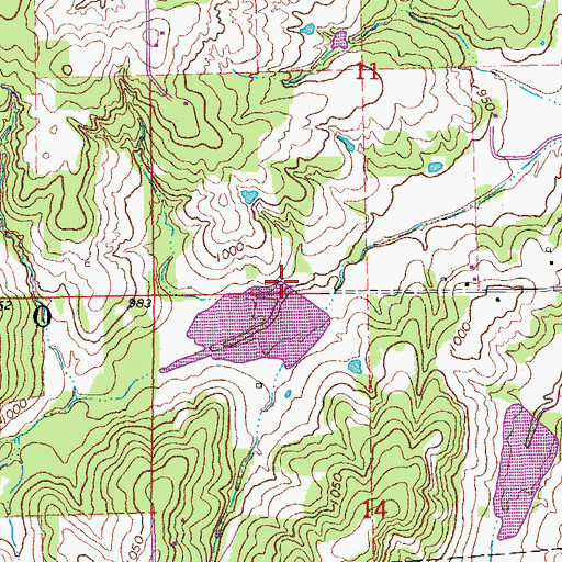 Topographic Map of Quapaw Creek Site 26 Dam, OK