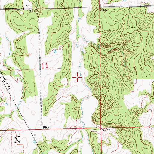 Topographic Map of Okfuskee Tributaries Site H-4 Reservoir, OK