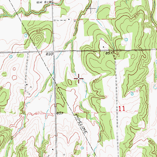 Topographic Map of Okfuskee Tributaries Site H-5 Dam, OK