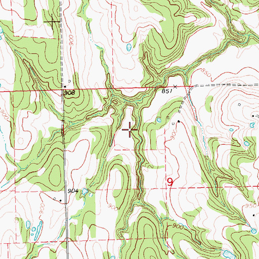 Topographic Map of Okfuskee Tributaries Site H-6 Reservoir, OK