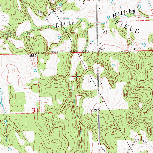 Topographic Map of Okfuskee Tributaries Site H-7 Dam, OK