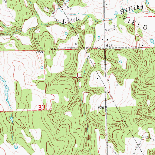 Topographic Map of Okfuskee Tributaries Site H-7 Reservoir, OK